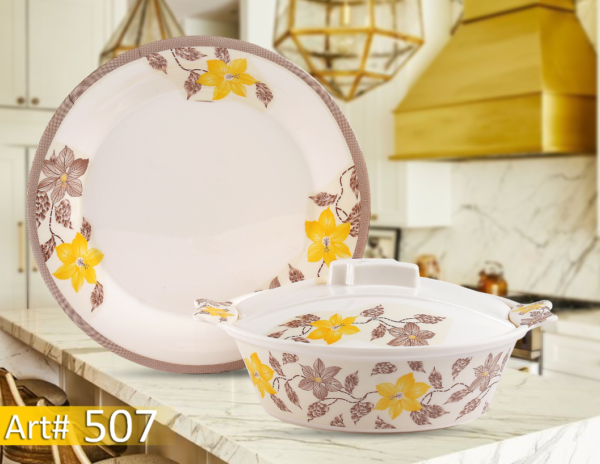 8-Person Melamine Dinner Set Floral Design