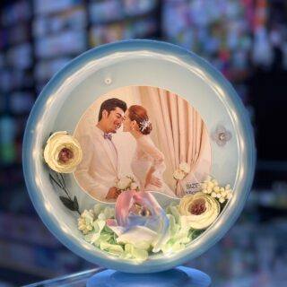 Round LED Floral Shadow Box Frame