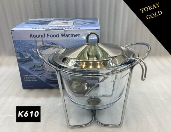 Round Food Warmer with Heat Resistant Glass