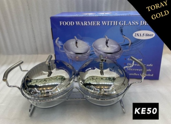 Toray Gold Food Warmer with Glass Dish