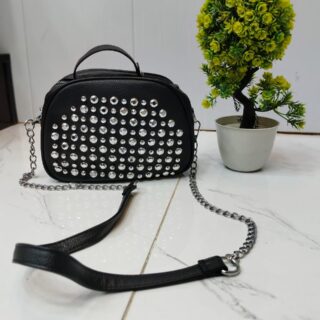 Black Rhinestone Bag – Stylish & Elegant
