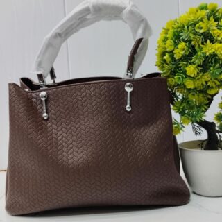 Elegant Brown Textured Handbag