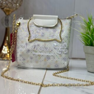 Transparent Bag with Glitter Pouch & Gold Chain