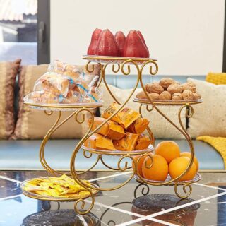 Elegant Multi-Tier Metal Fruit & Snack Stand