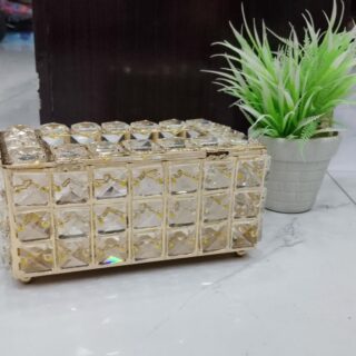 Crystal Grid Gold Tissue Box