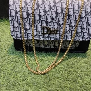 Dior-Inspired Crossbody Bag with Gold Chain