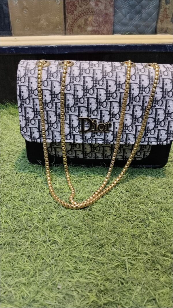 Dior-Inspired Crossbody Bag with Gold Chain