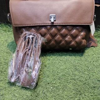 Elegant Quilted Brown Handbag